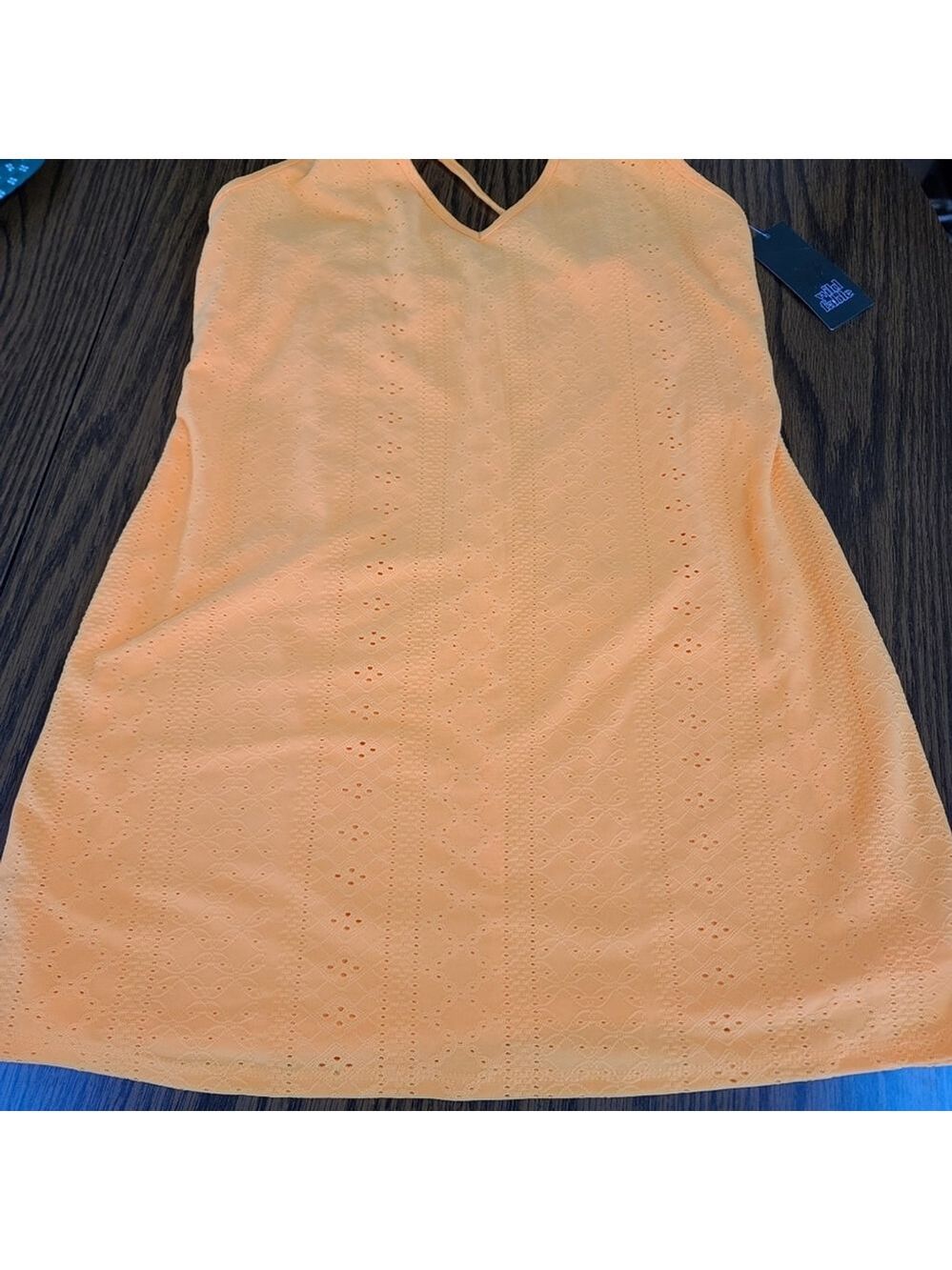 NWT Women's M wild fable sundress/beach lined dress, vibrant orange - Picture 4 of 11